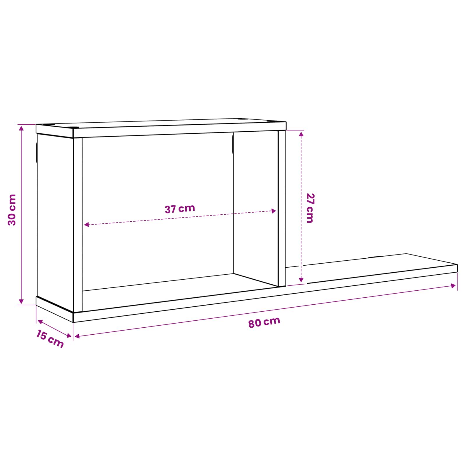 Floating Shelves Sonoma Oak 80 x 15 x 30 cm Engineered Wood