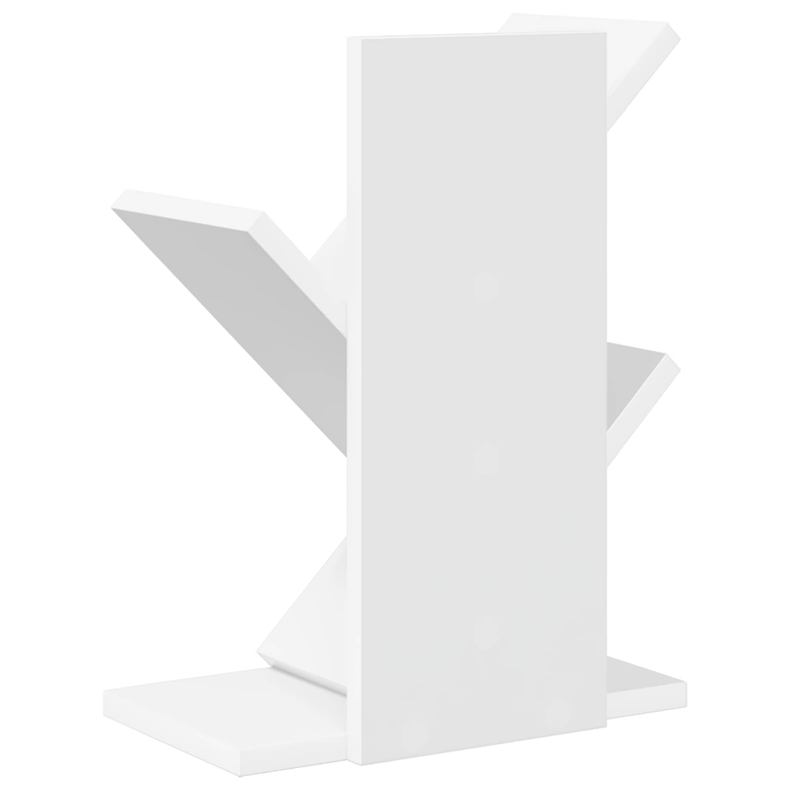 Tree Bookshelf 3-Tier 30 x 18 x 40 cm Engineered Wood White