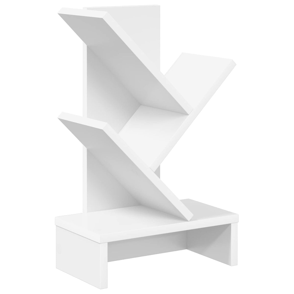 Tree Bookshelf 3-Tier 30 x 18 x 48 cm Engineered Wood White
