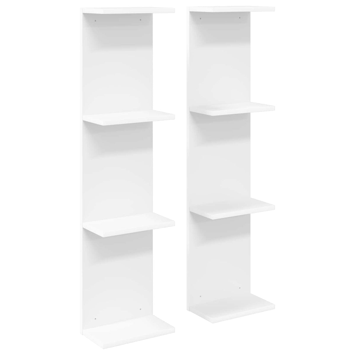 Wall Shelf 2 pcs White 25 x 15 x 100 cm Engineered Wood
