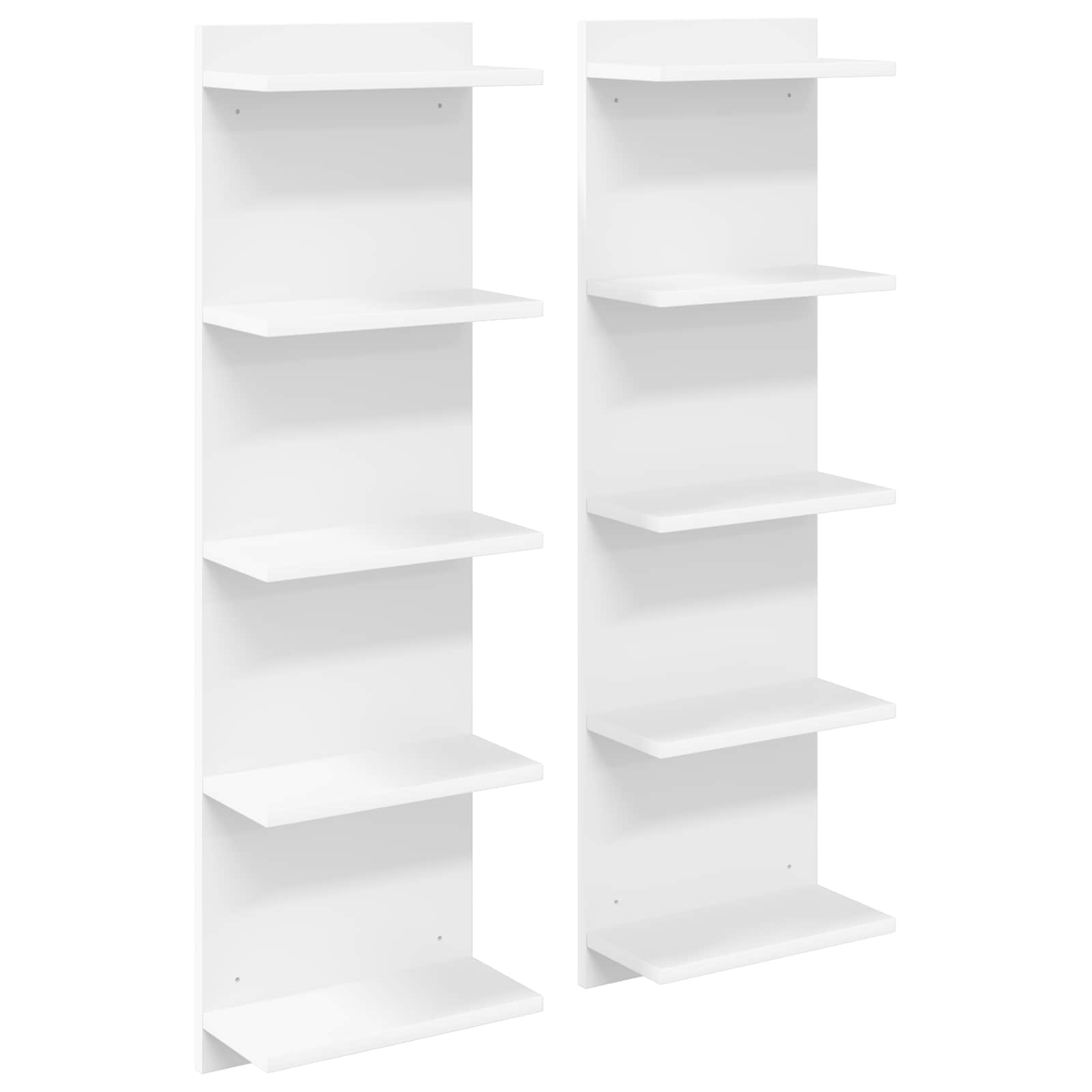 Wall Shelf 2 pcs White 30 x 15 x 100 cm Engineered Wood