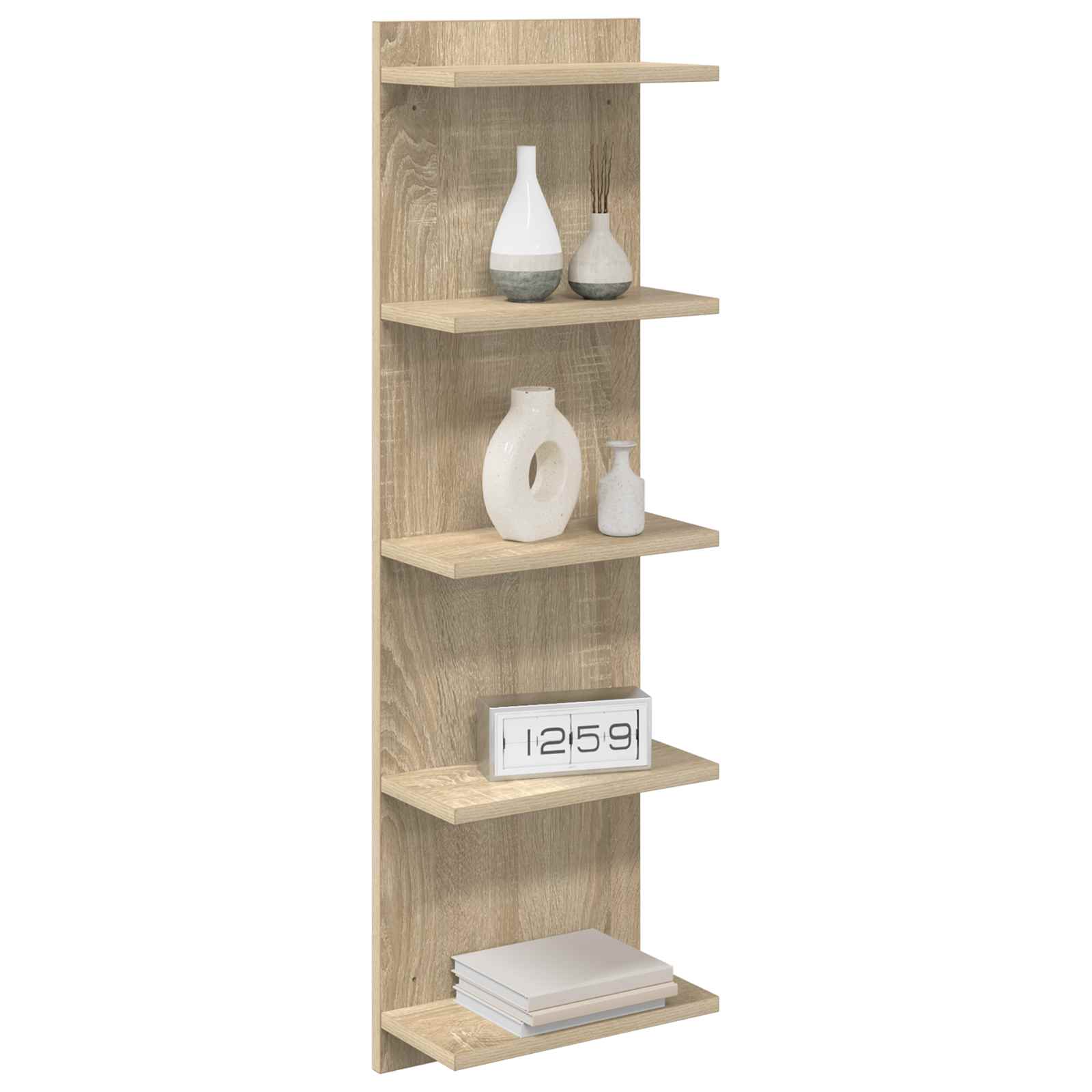 Wall Shelf Sonoma Oak 30 x 15 x 100 cm Engineered Wood