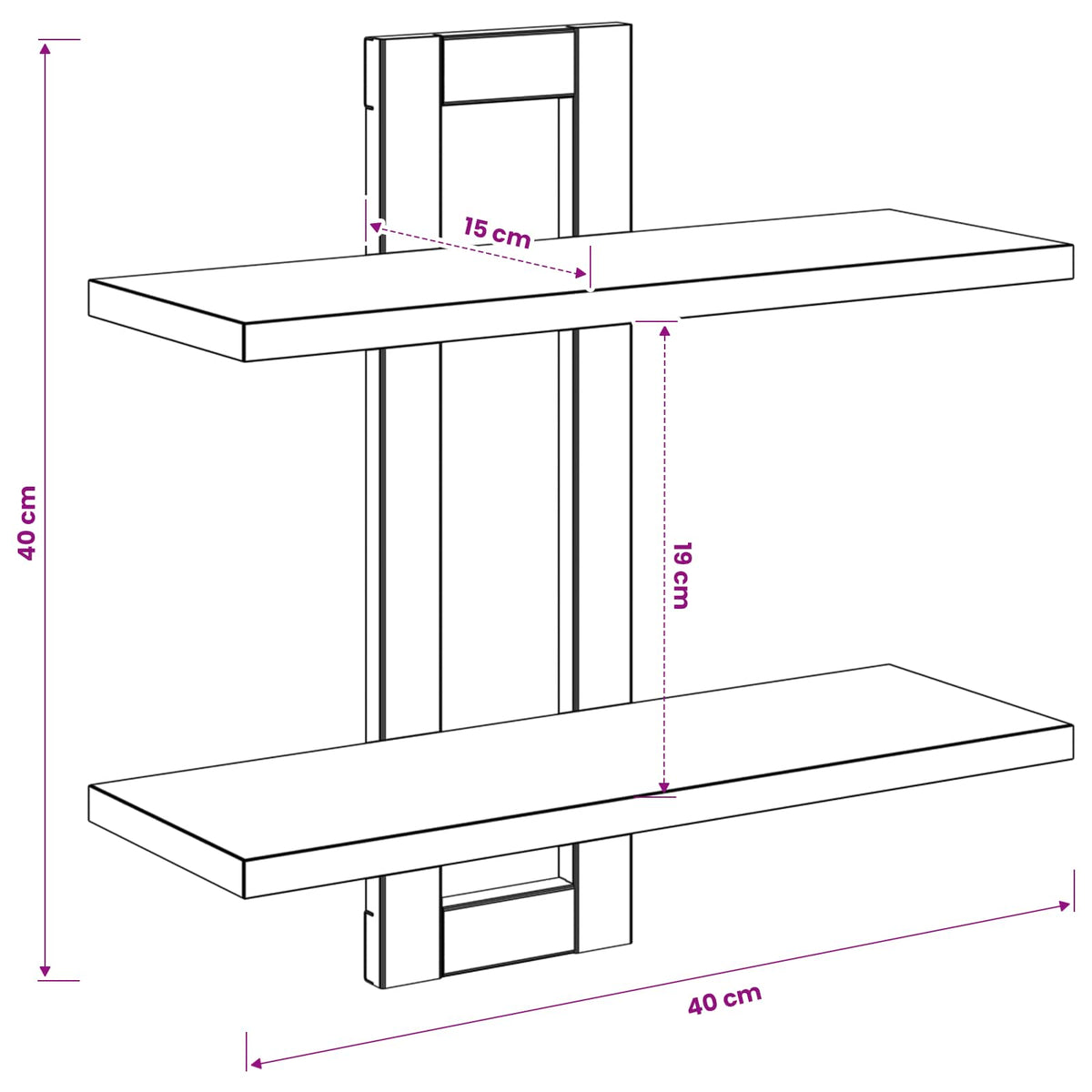 Floating Shelves Sonoma Oak 40 x 15 x 40 cm Engineered Wood