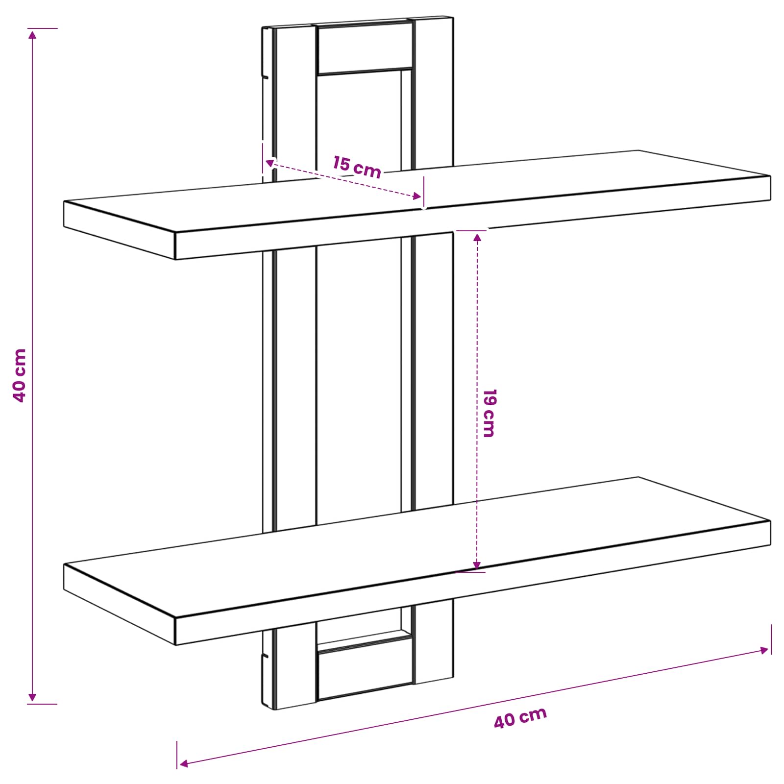 Floating Shelves Sonoma Oak 40 x 15 x 40 cm Engineered Wood