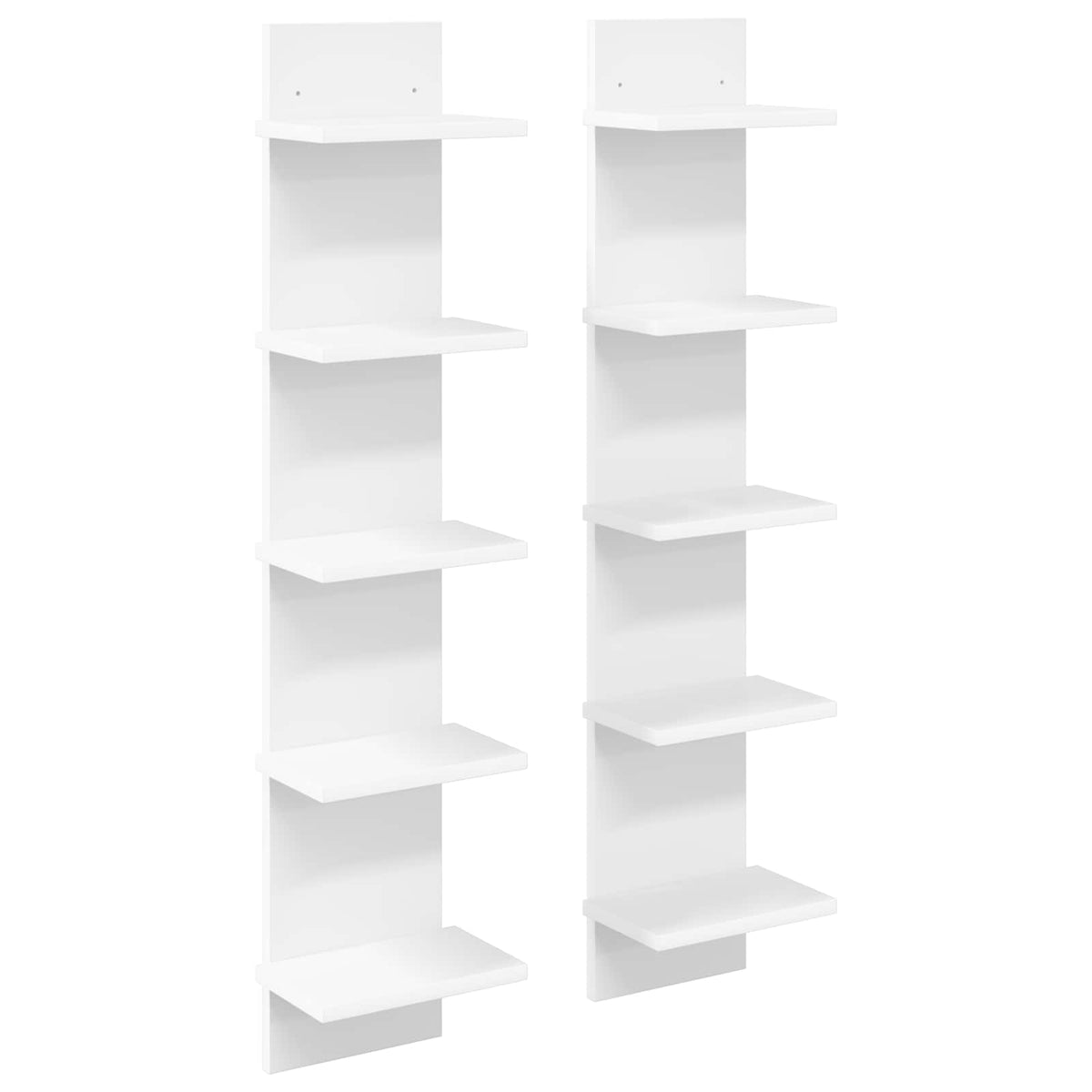 Wall Shelf 2 pcs White 22 x 15 x 100 cm Engineered Wood