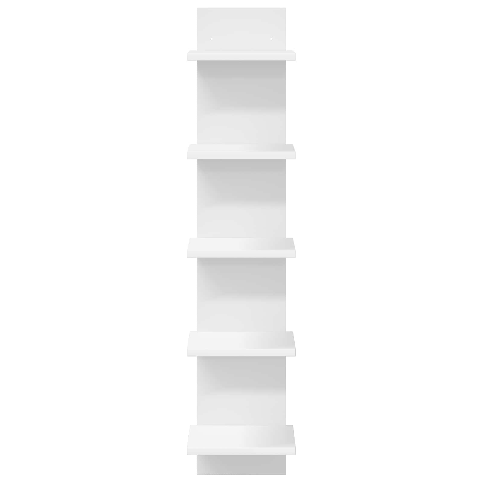 Wall Shelf 2 pcs White 22 x 15 x 100 cm Engineered Wood