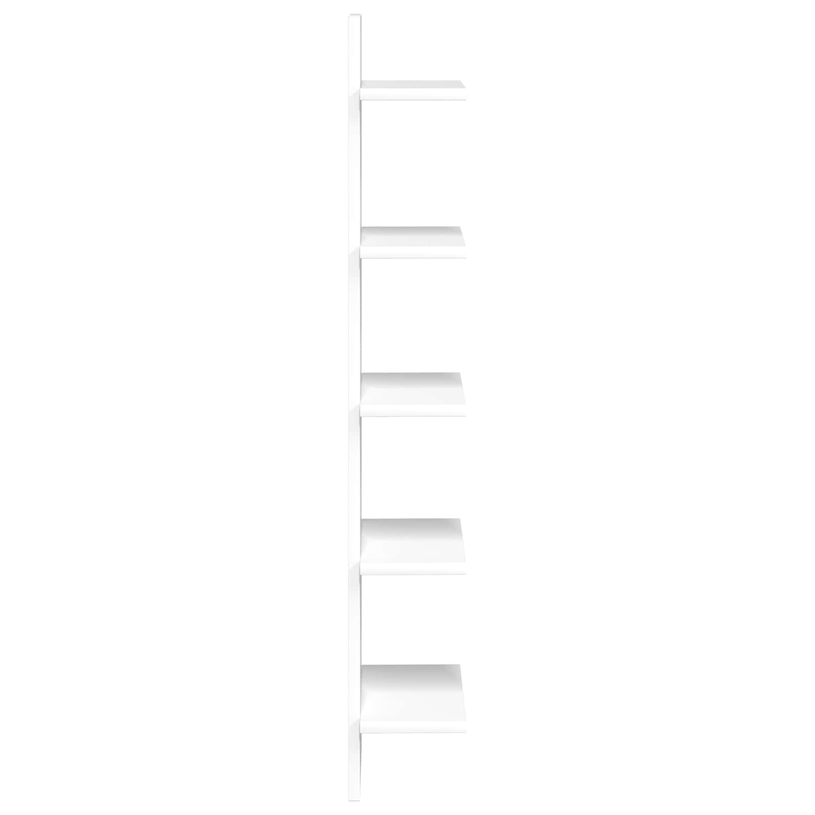 Wall Shelf 2 pcs White 22 x 15 x 100 cm Engineered Wood