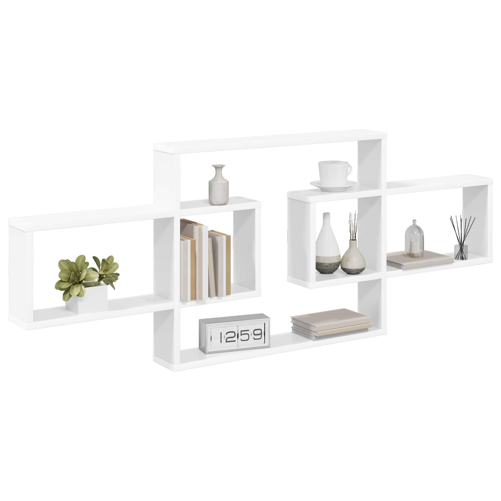 Wall Shelf White 130 x 10 x 50 cm Engineered Wood