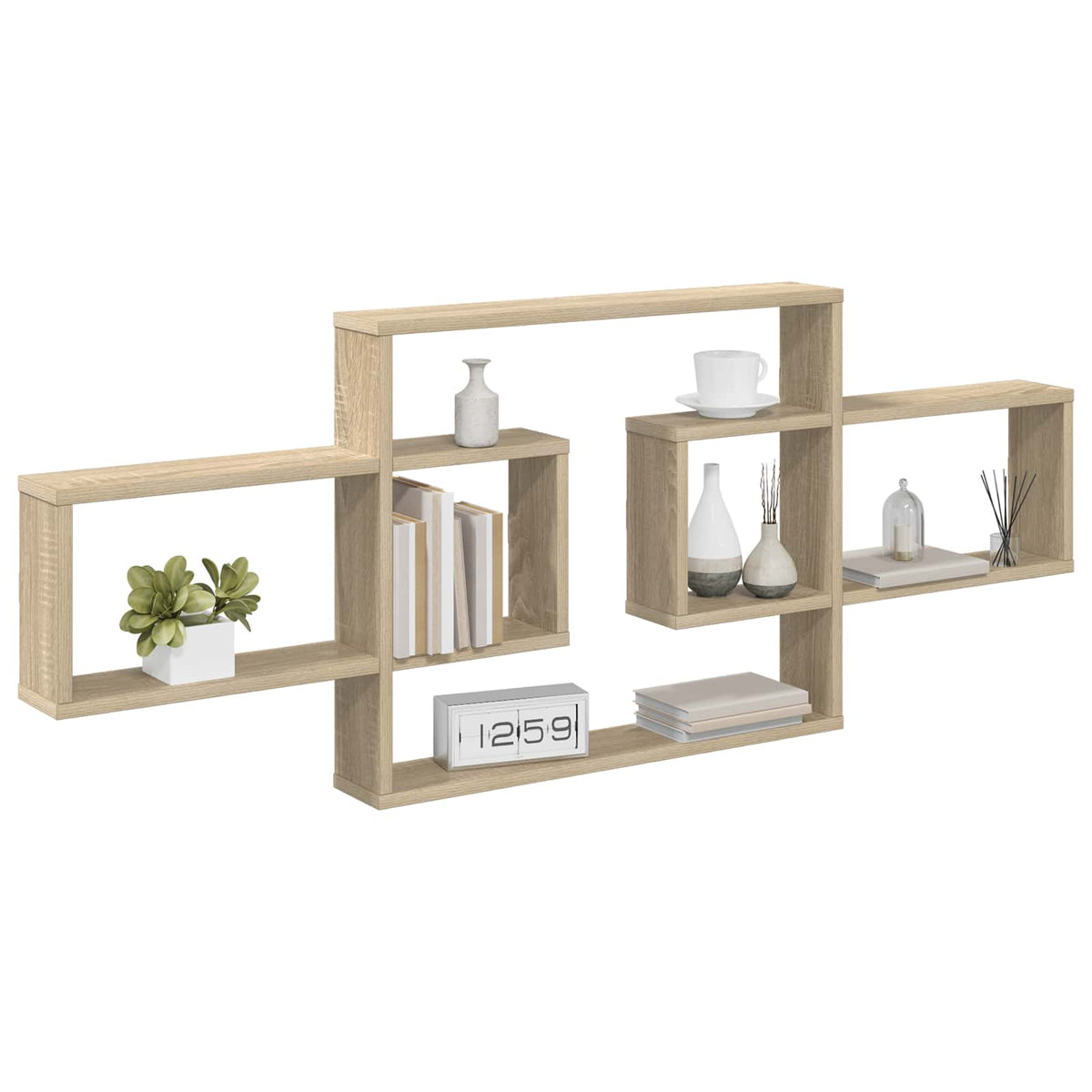 Wall Shelf Sonoma Oak 130 x 10 x 50 cm Engineered Wood