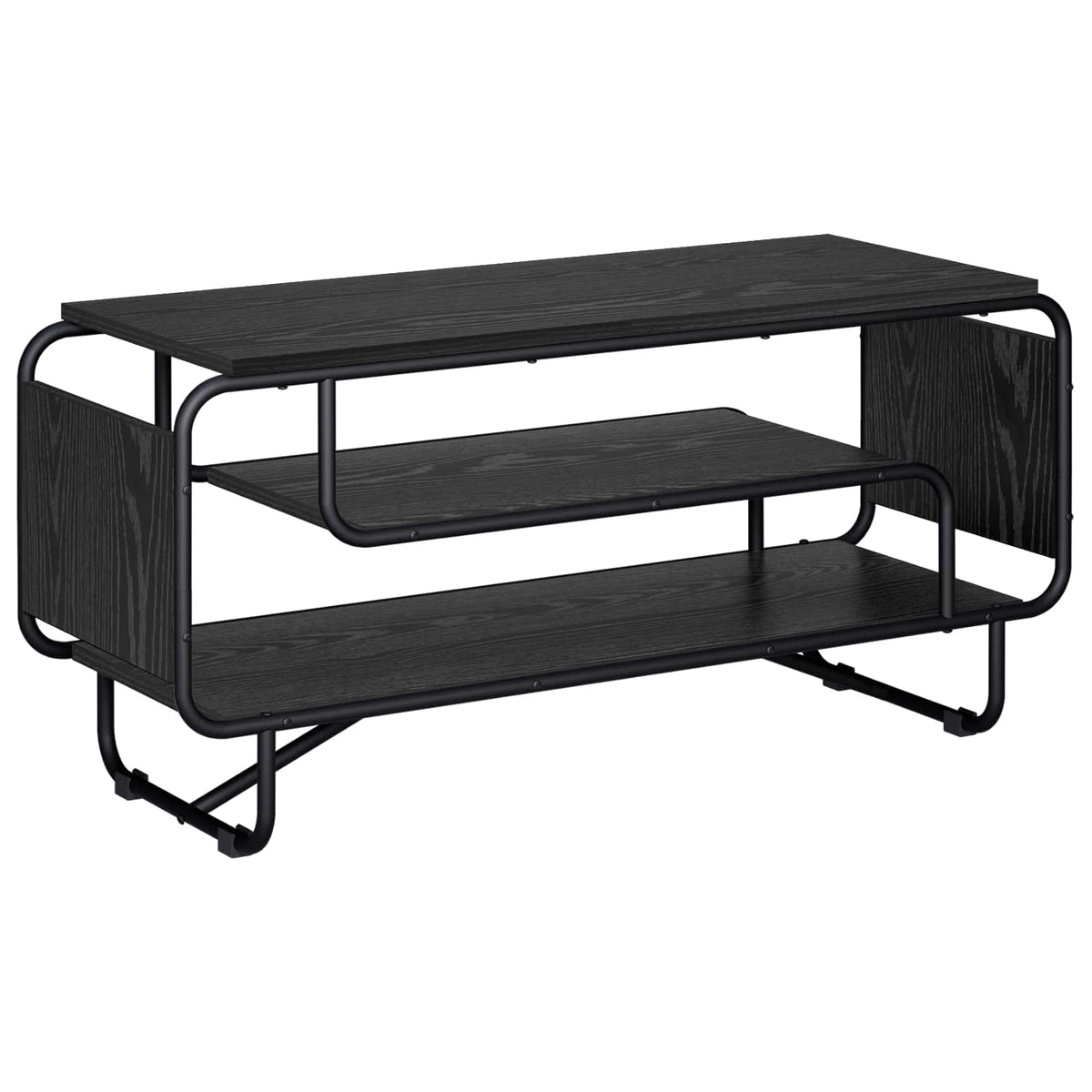 TV Stand 98 x 36 x 45 cm Black Oak Engineered Wood