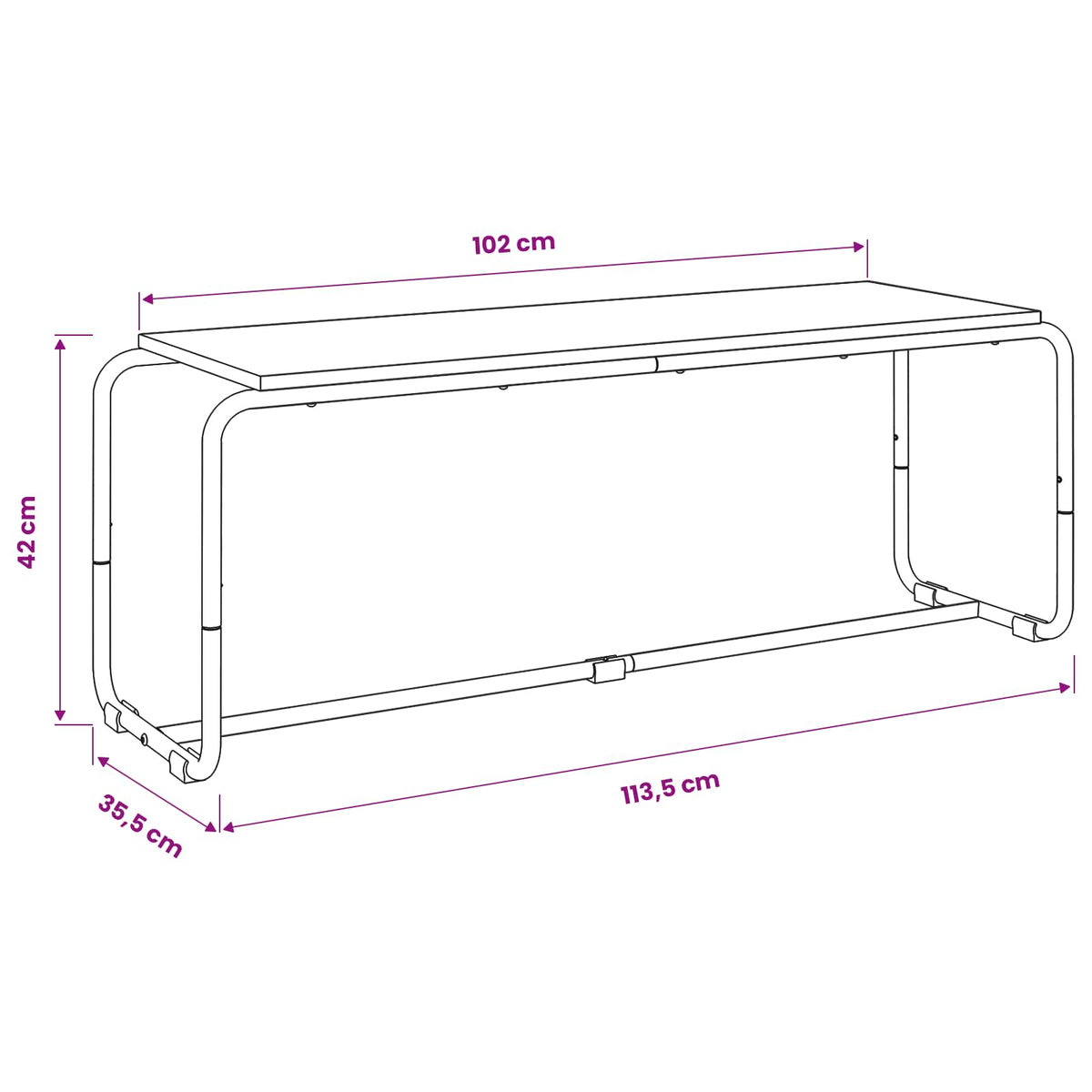 TV Stand 113.5 x 35.5 x 42 cm Sonoma Oak Engineered Wood