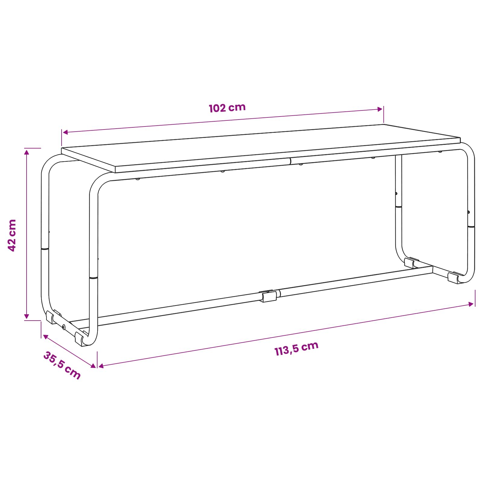 TV Stand 113.5 x 35.5 x 42 cm Sonoma Oak Engineered Wood