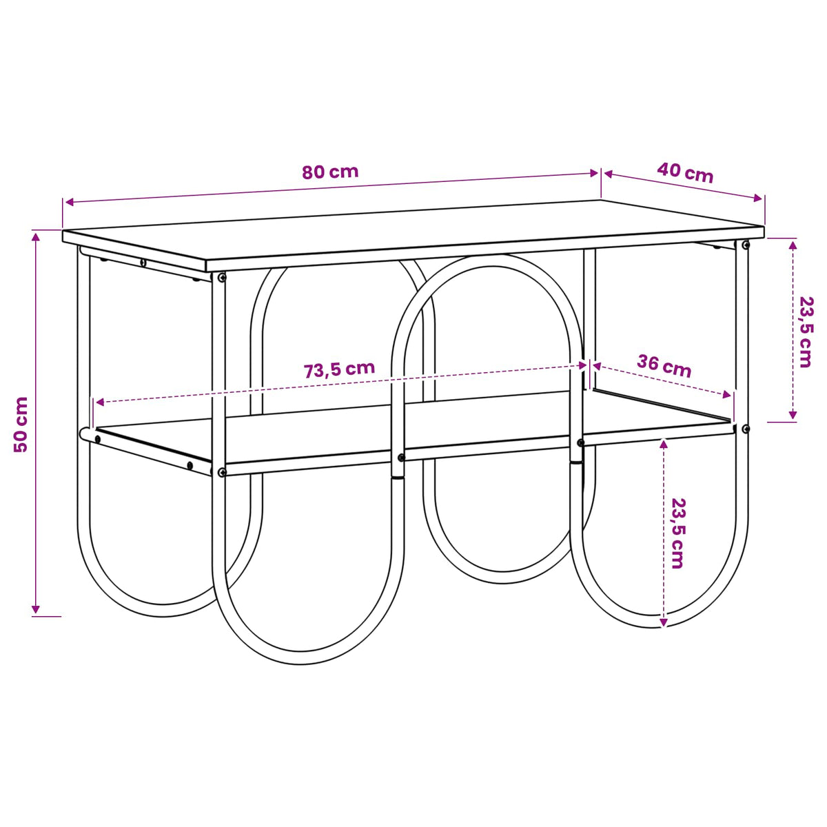 TV unit 80 x 40 x 50 cm Sonoma Oak Engineered Wood