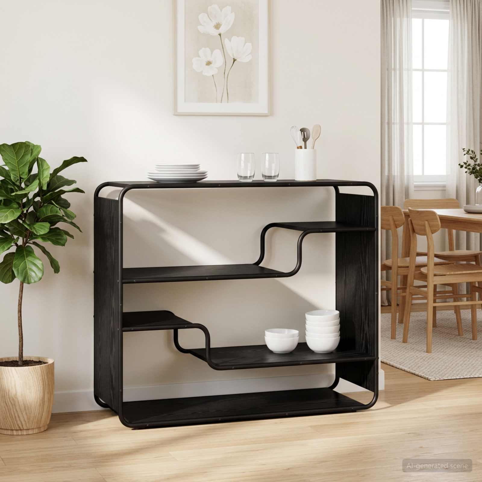 Sideboard Black Oak 98 x 37.5 x 75.5 cm Engineered Wood