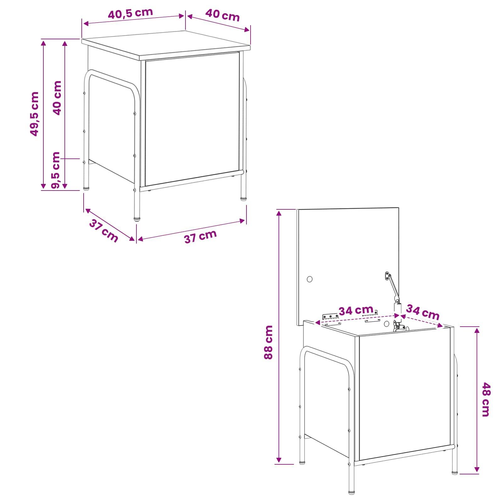 Storage Box Sonoma Oak 80 x 40 x 49.5 cm Engineered Wood