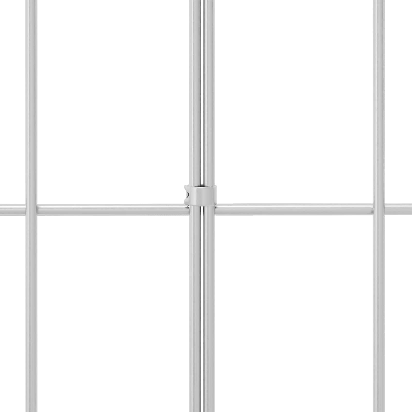 Garden Fence Panel 24 pcs Galvanised Steel Silver