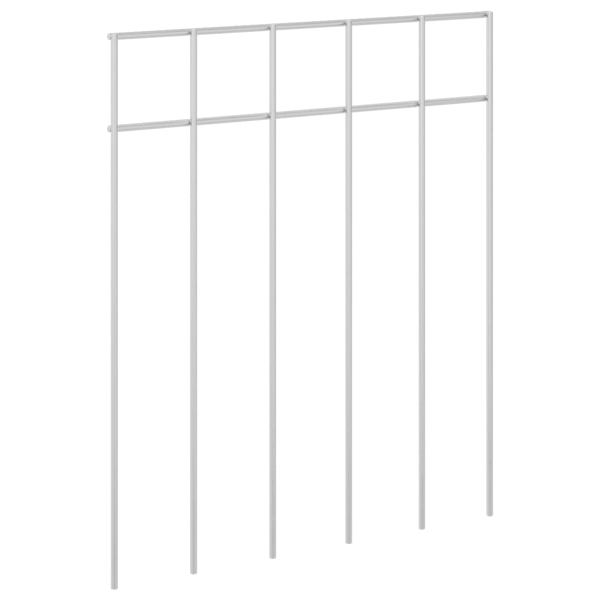 Garden Fence Panel 12 pcs Galvanised Steel Silver