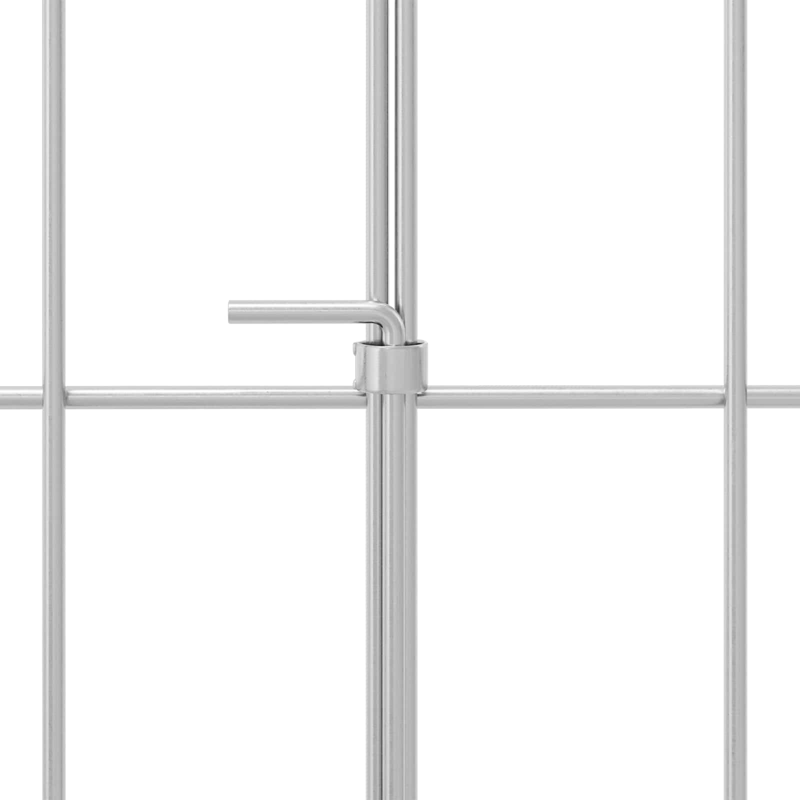 Garden Fence with Stakes 12 pcs 55 x 30 cm Mesh Silver