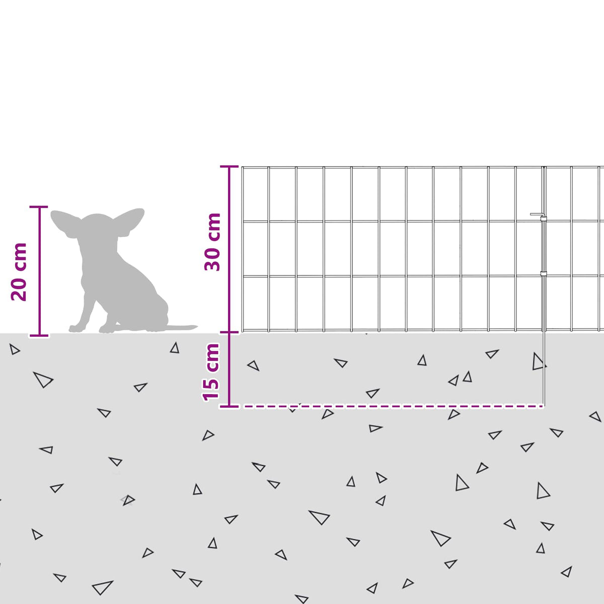 Garden Fence with Stakes 12 pcs 55 x 30 cm Mesh Silver