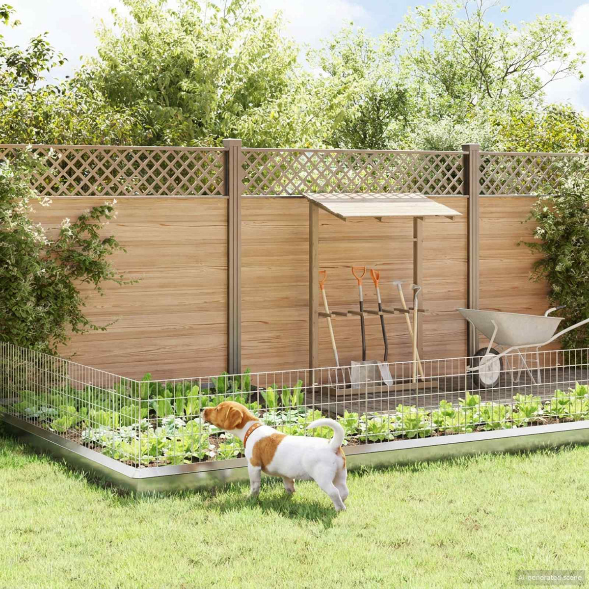 Garden Fence with Stakes 12 pcs 35 x 50 cm Mesh Silver