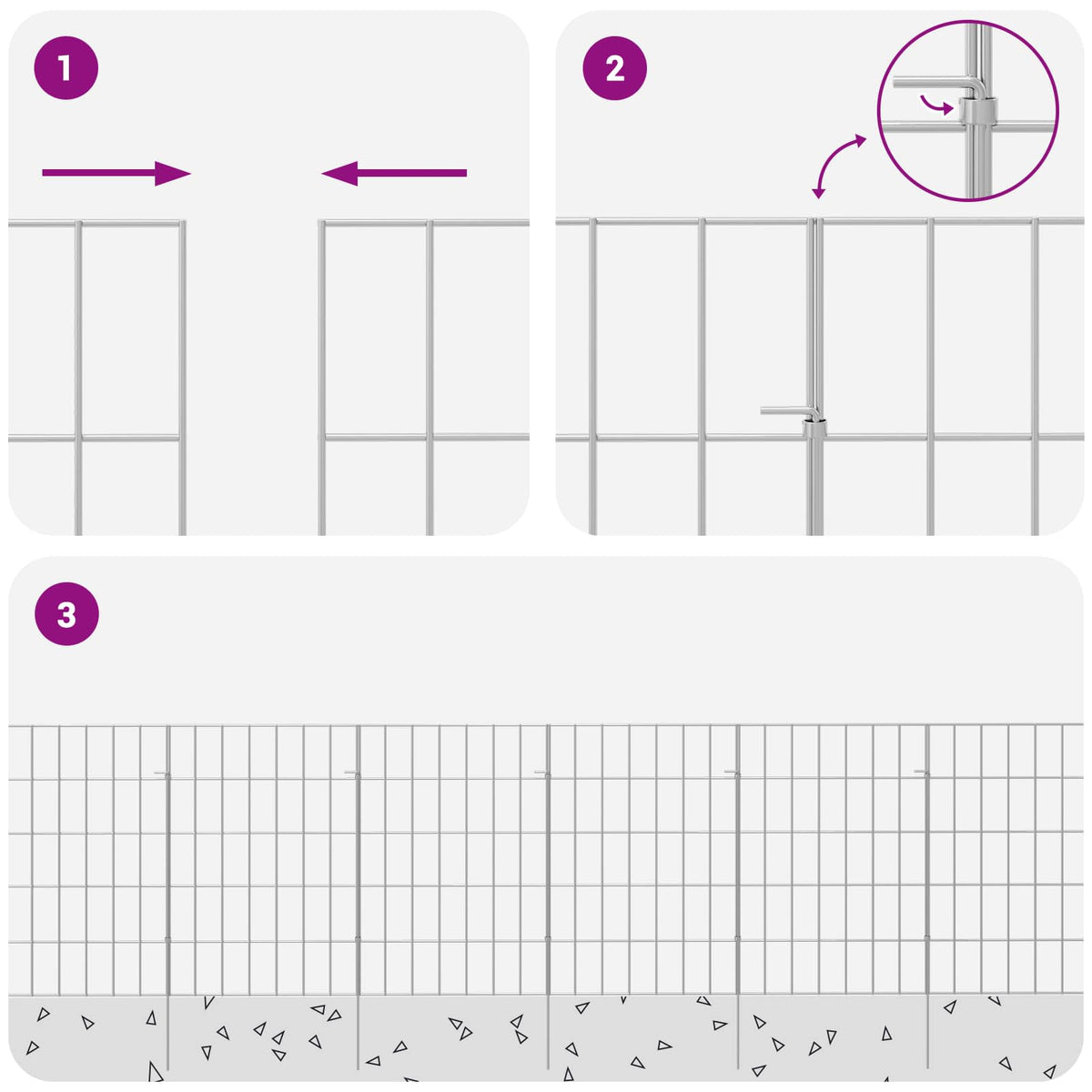 Garden Fence with Stakes 12 pcs 35 x 50 cm Mesh Silver