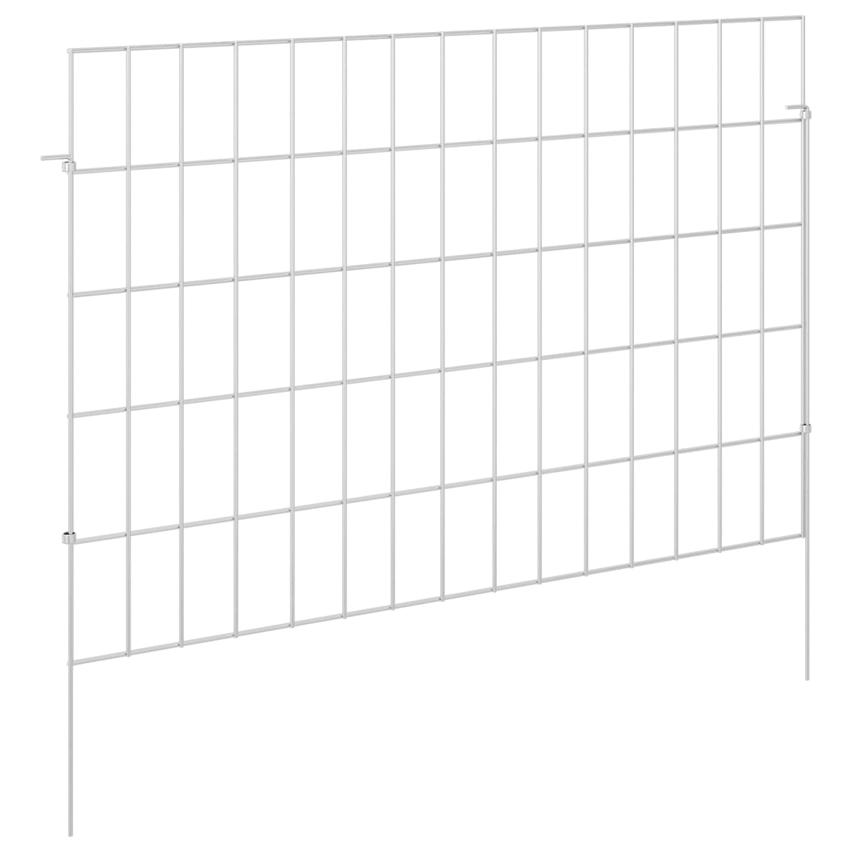 Garden Fence with Stakes 12 pcs 75 x 50 cm Mesh Silver
