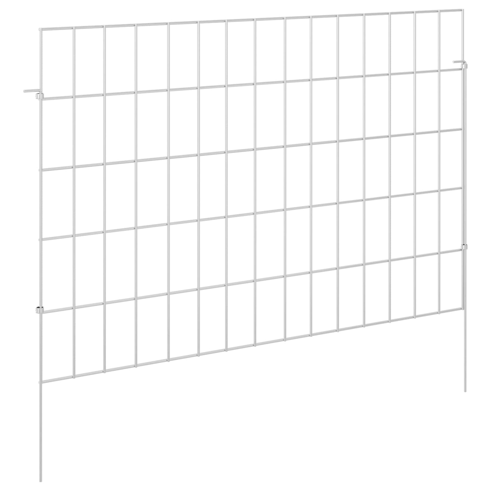 Garden Fence with Stakes 12 pcs 75 x 50 cm Mesh Silver