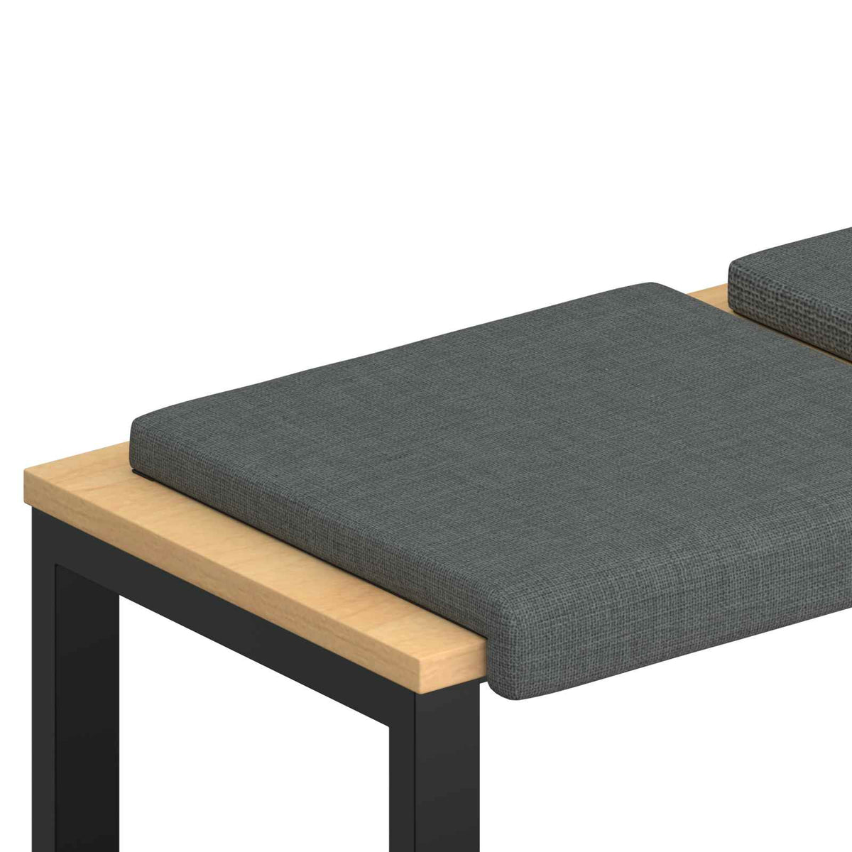 Bench Cushion 2 pcs Fabric Dark Grey Depth 35 cm