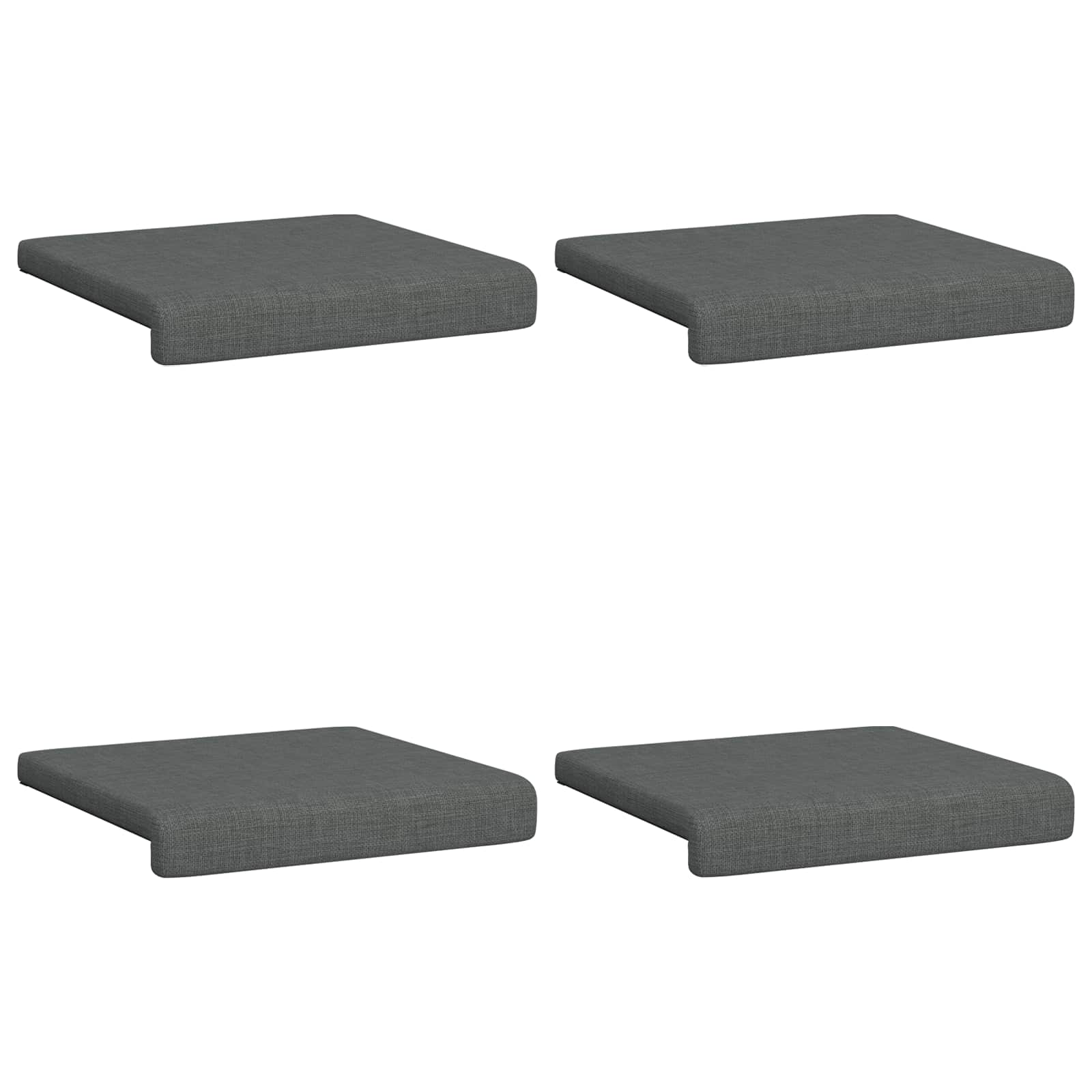 Bench Cushion 4 pcs Fabric Dark Grey Depth 35 cm