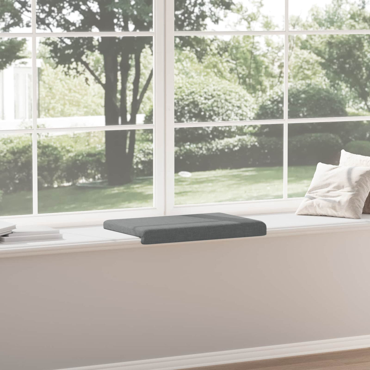 Bench Cushion Fabric Dark Grey Depth 35 cm