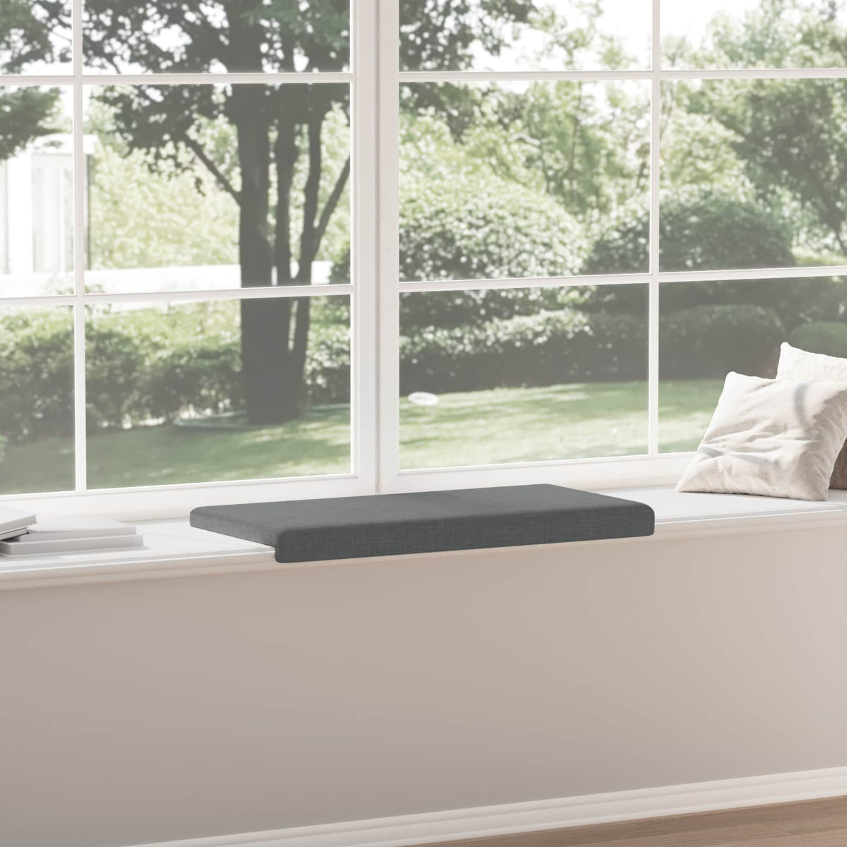Bench Cushion Fabric Dark Grey Depth 35 cm
