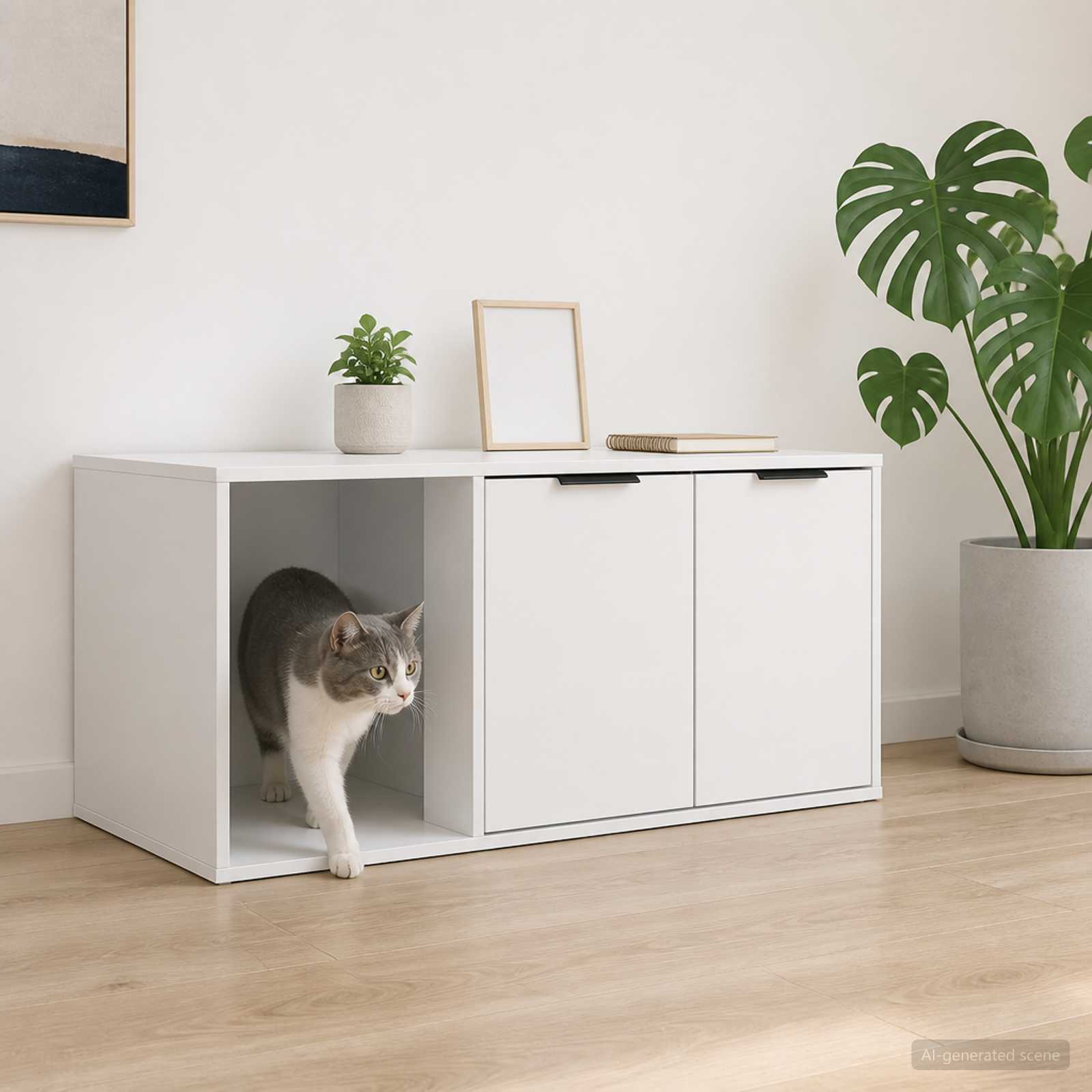 Cat Crate Furniture White 100 x 49 x 45 cm Engineered Wood