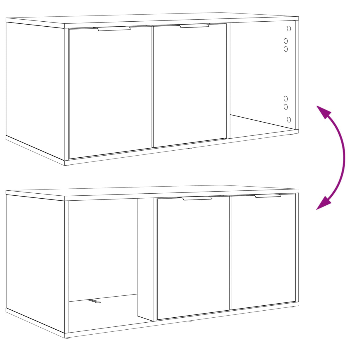 Cat Crate Furniture White 100 x 49 x 45 cm Engineered Wood