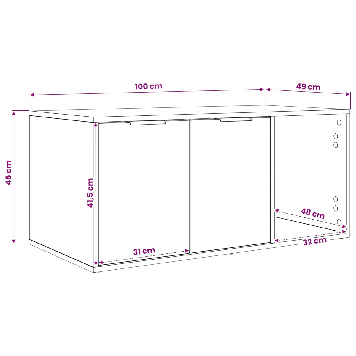 Cat Crate Furniture White 100 x 49 x 45 cm Engineered Wood