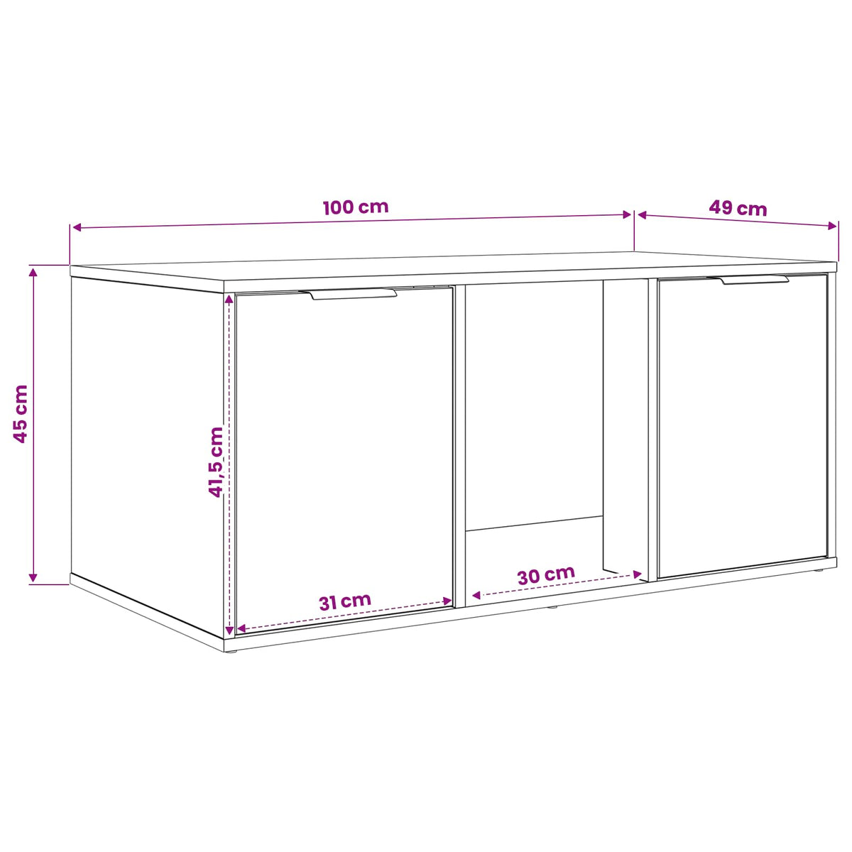 Cat Crate Furniture White 100 x 49 x 45 cm Engineered Wood