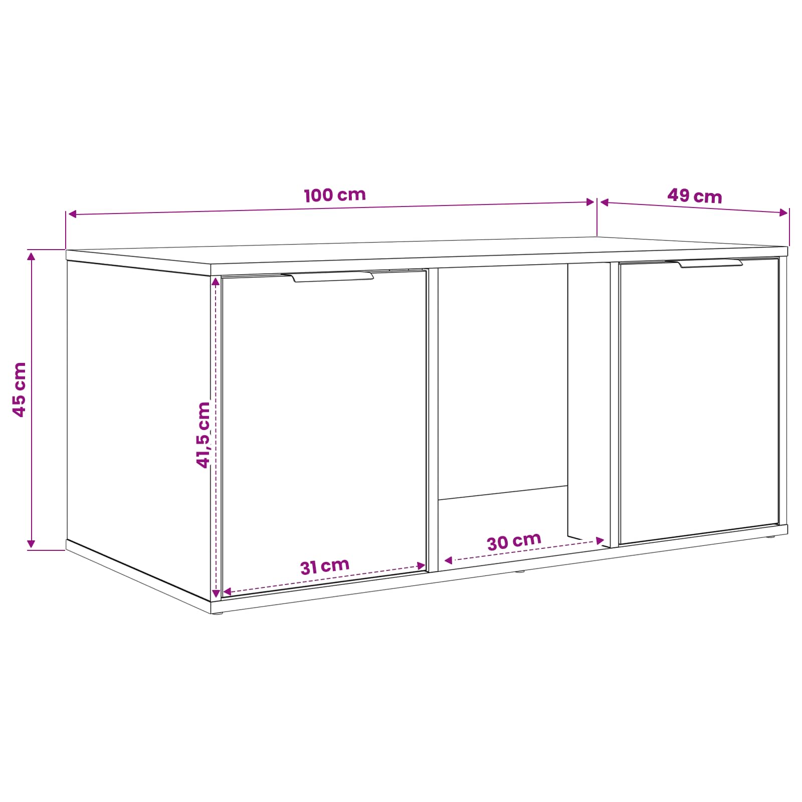 Cat Crate Furniture Sonoma Oak 100 x 49 x 45 cm Engineered Wood