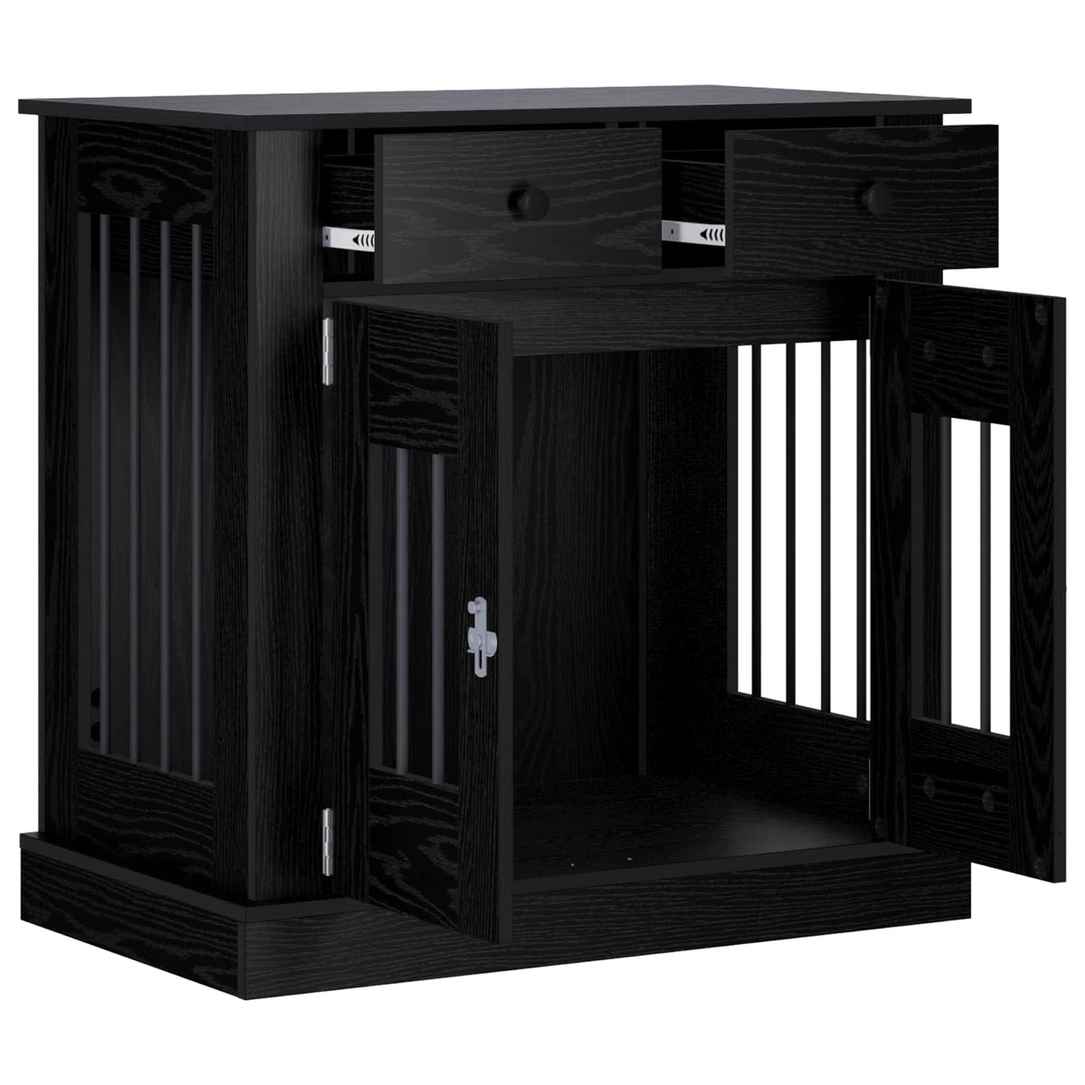 Dog crate furniture Black Oak 80 x 47.5 x 80 cm Engineered Wood