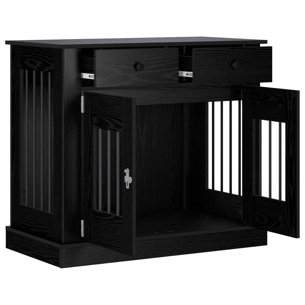 Dog crate furniture Black Oak 90 x 47.5 x 80 cm Engineered Wood