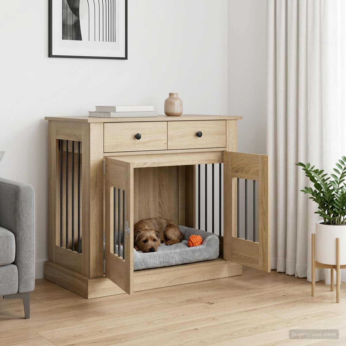 Dog crate furniture Sonoma Oak 90 x 47.5 x 80 cm