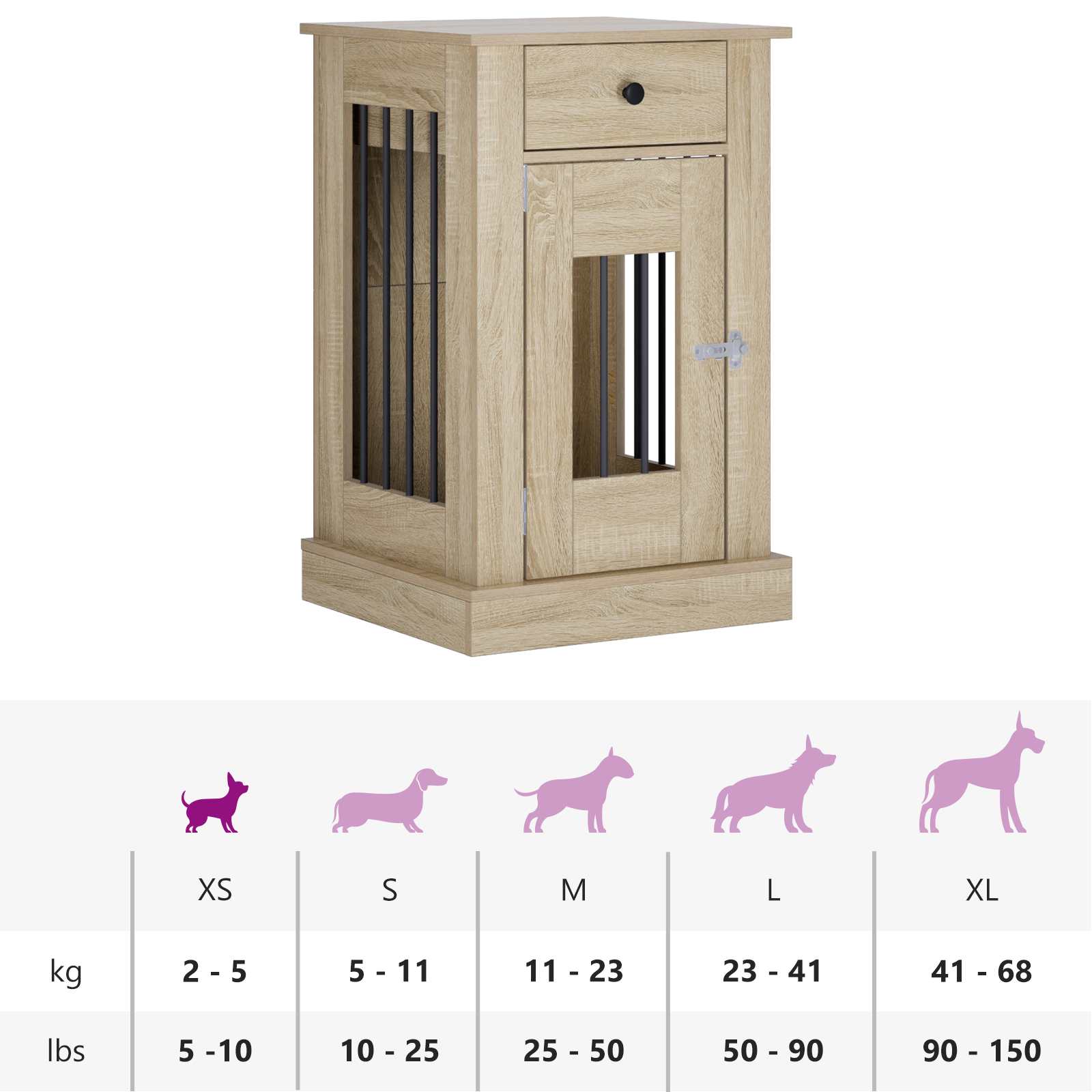 Dog crate furniture Sonoma Oak 50 x 47.5 x 80 cm