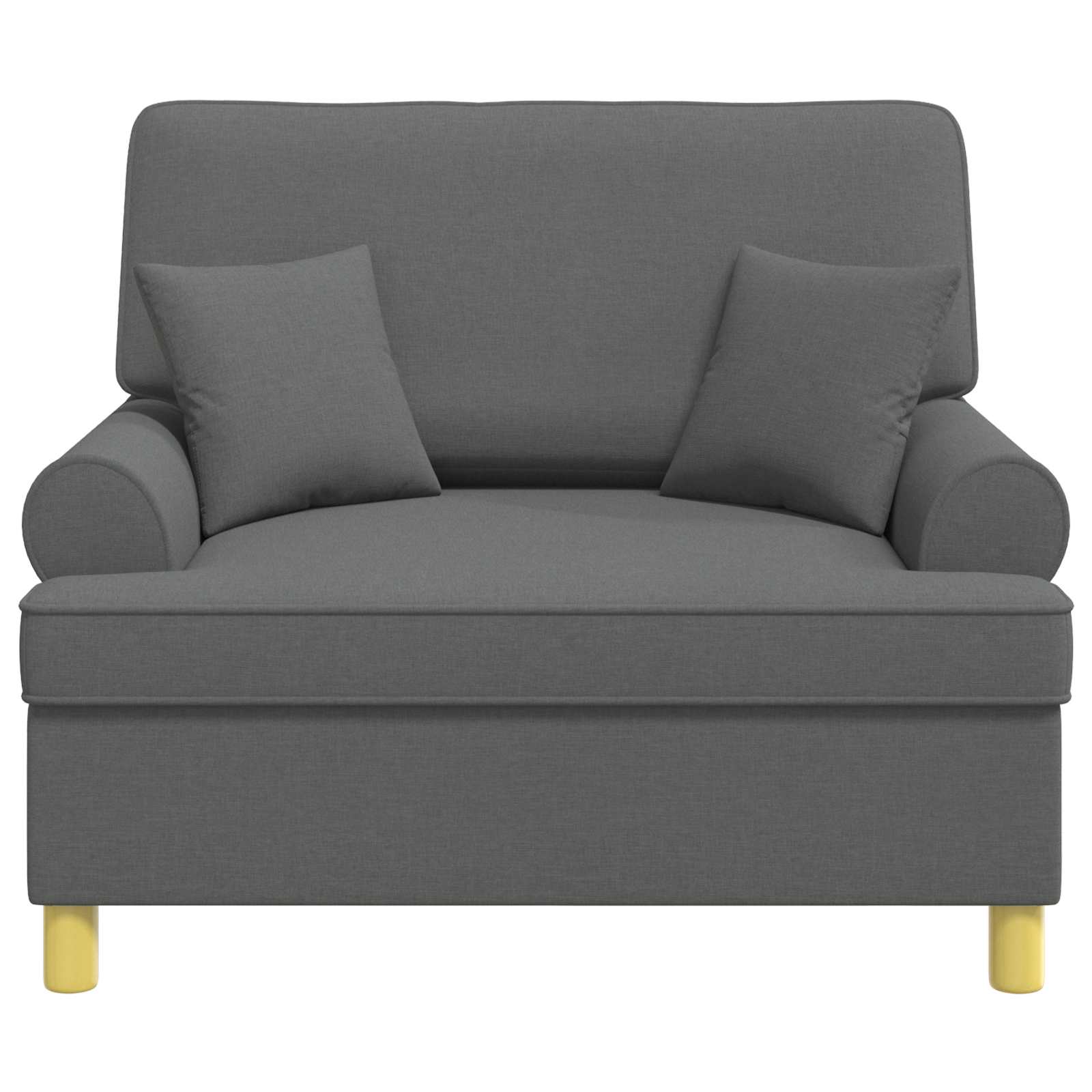 Armchair with Cushions Dark Grey Fabric