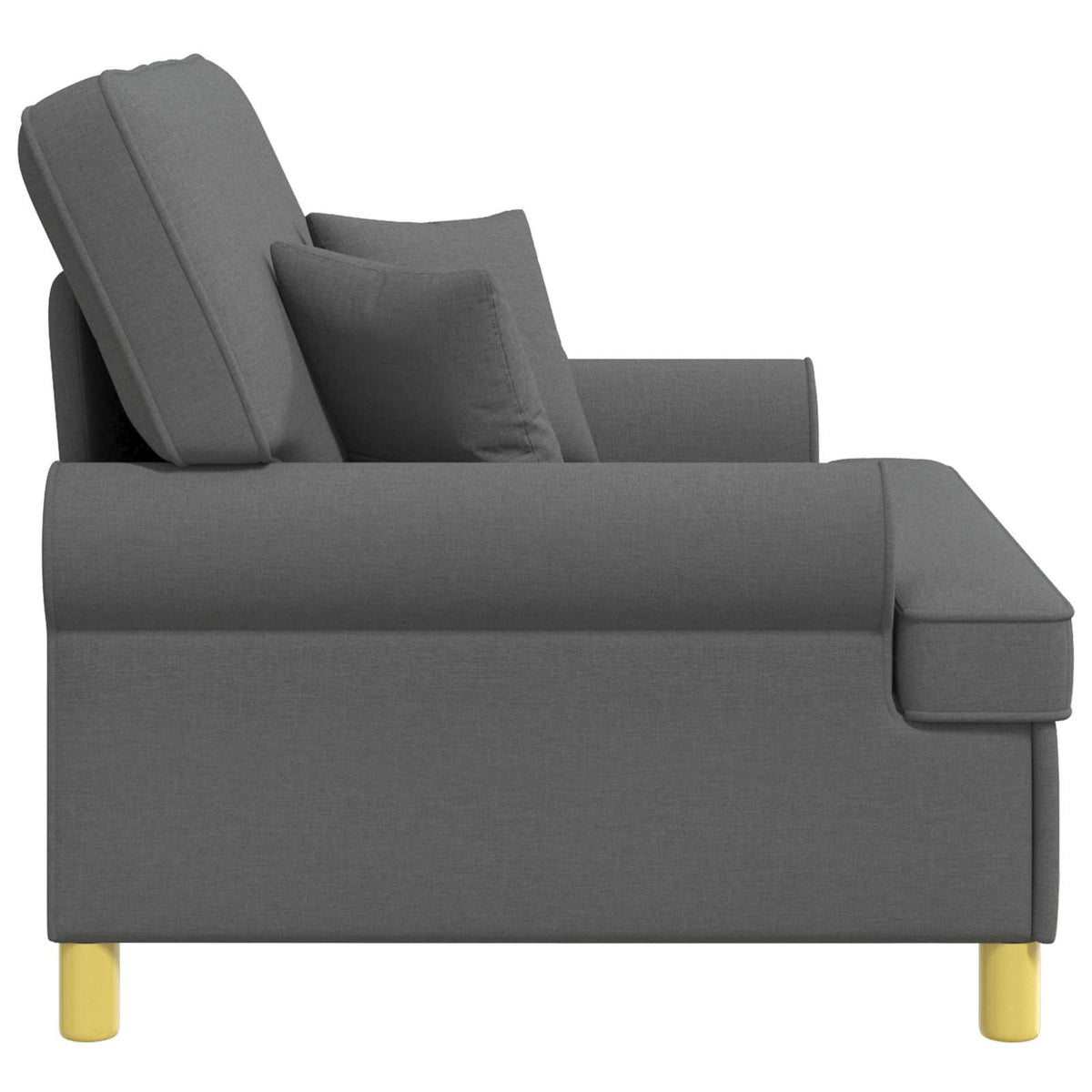 Armchair with Cushions Dark Grey Fabric