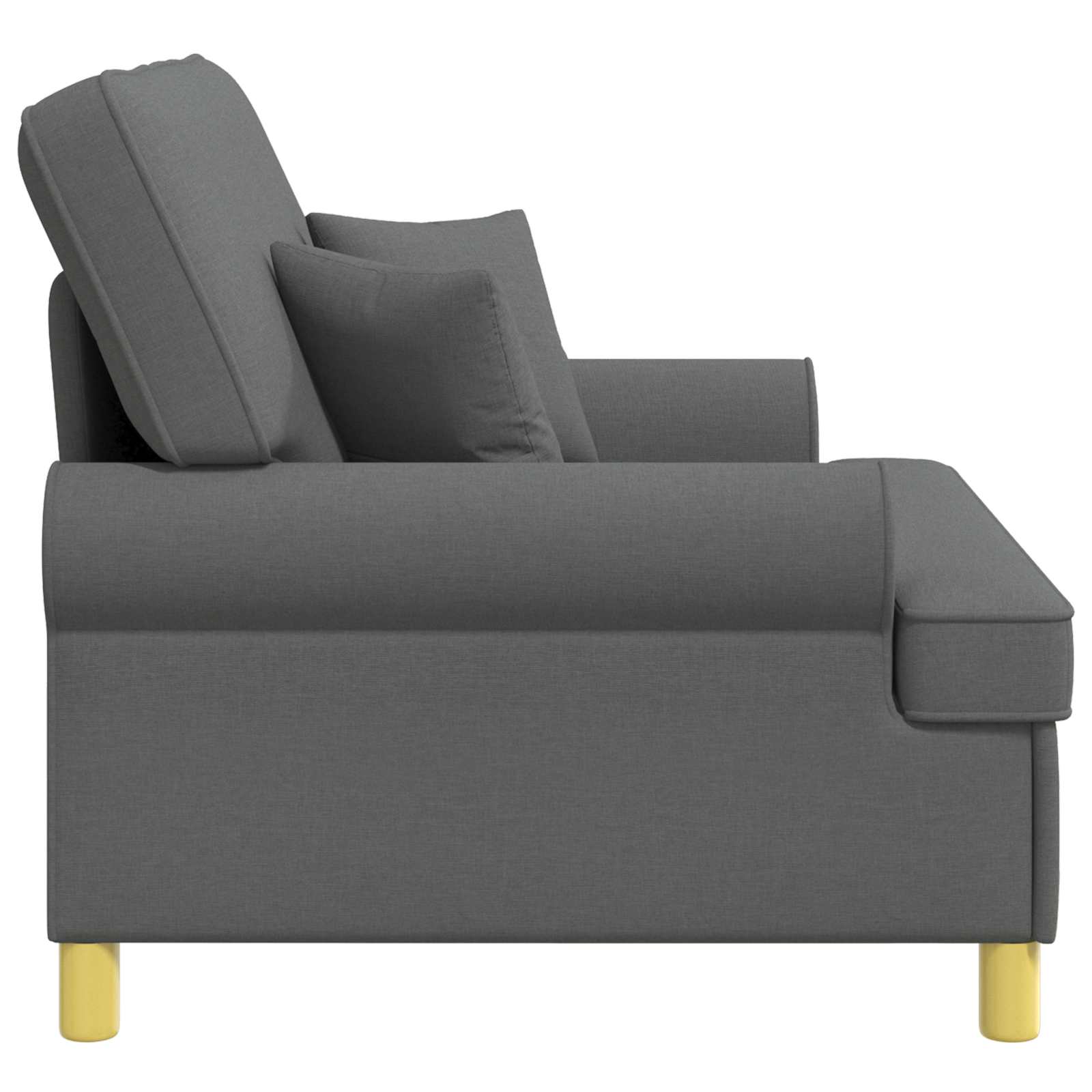 Armchair with Cushions Dark Grey Fabric