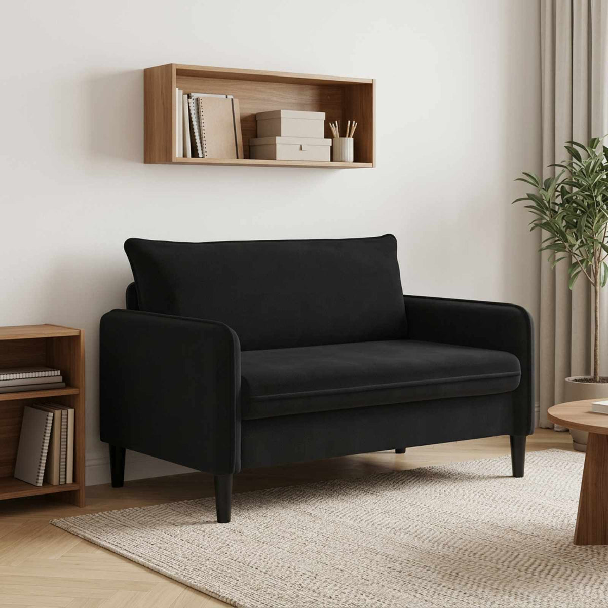 XXL Armchair Black Velvet