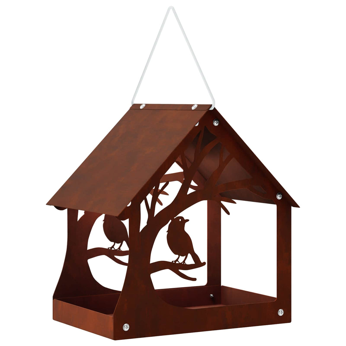 Hanging Bird Feeder Weathering Steel Rusty