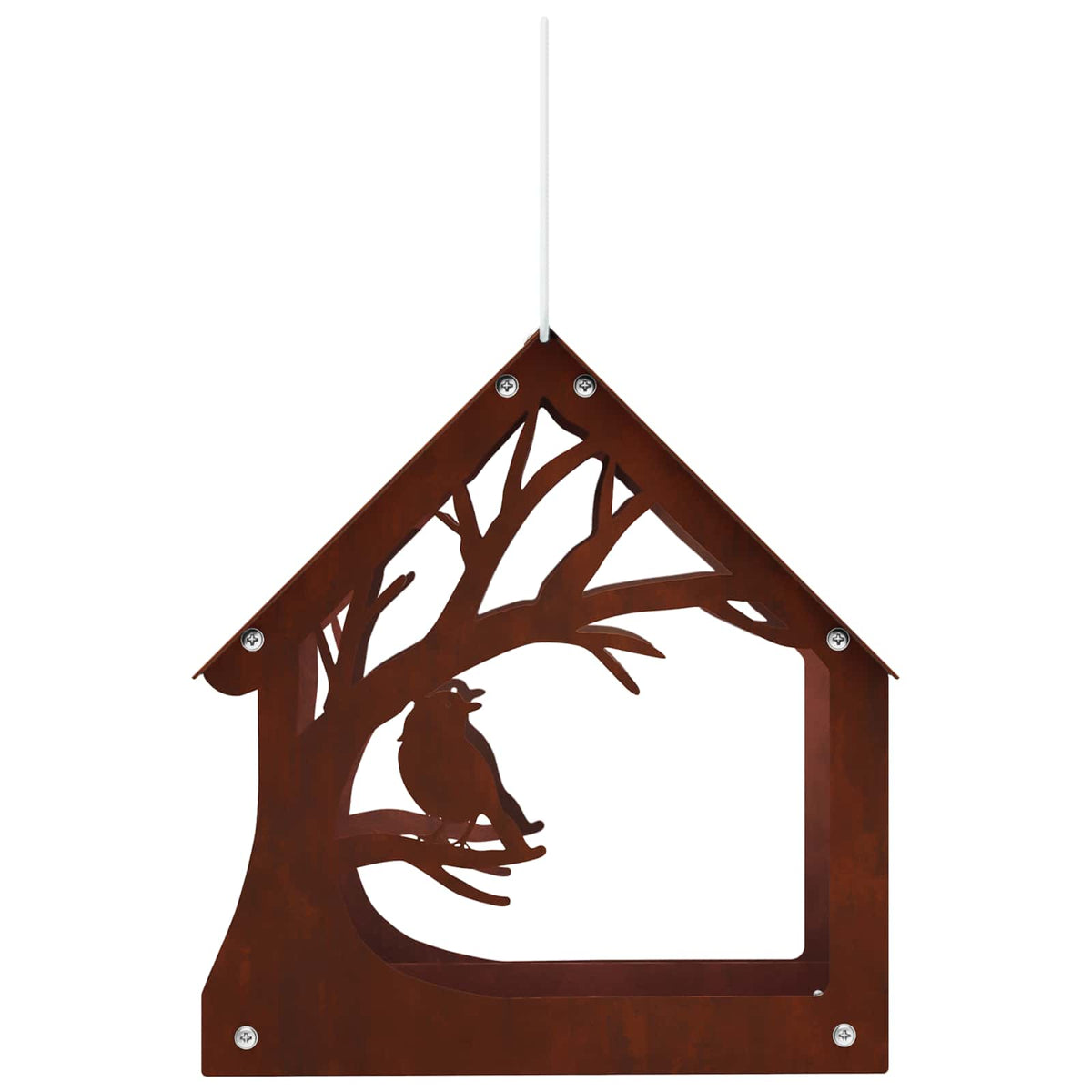 Hanging Bird Feeder Weathering Steel Rusty
