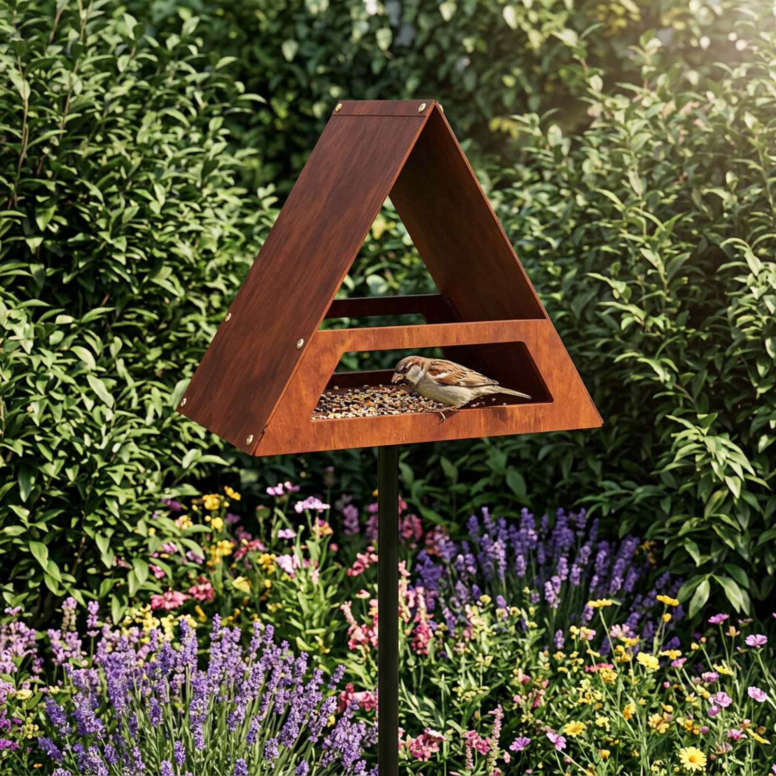 Bird Feeder Weathering Steel Rusty