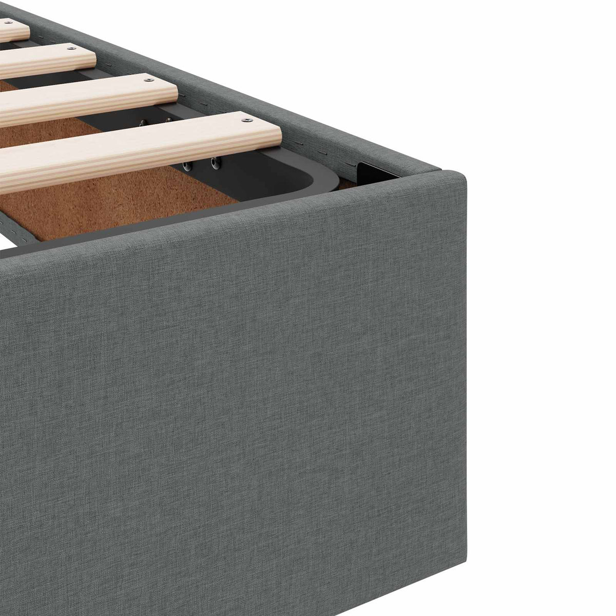Ottoman Bed Frame with Storage Dark Grey 90 x 190 cm Fabric