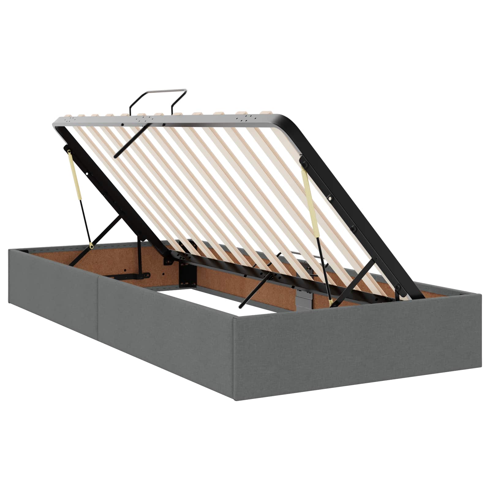 Ottoman Bed Frame with Storage Dark Grey 90 x 190 cm Fabric