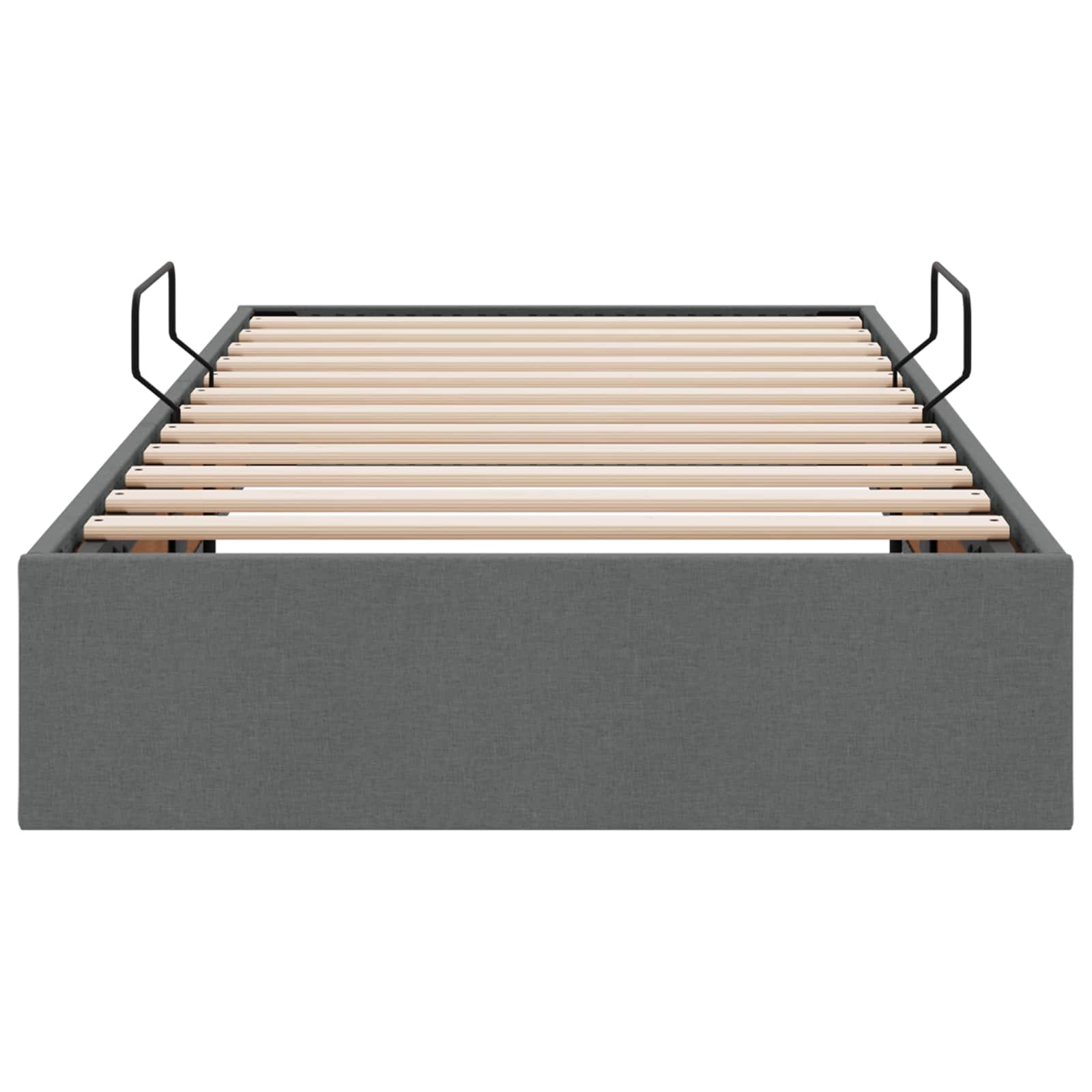 Ottoman Bed Frame with Storage Dark Grey 90 x 190 cm Fabric